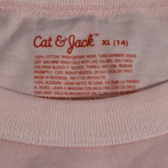 Cat & Jack Light Pink T-Shirt with Blue Palm Design - Picture 3 of 3